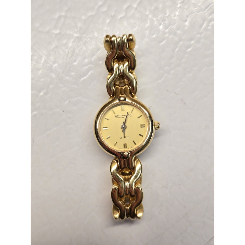 Wittnauer Toddler Baby Size QWR GC2558 Swiss 98001 Vtg Gold-Tone Cocktail Watch